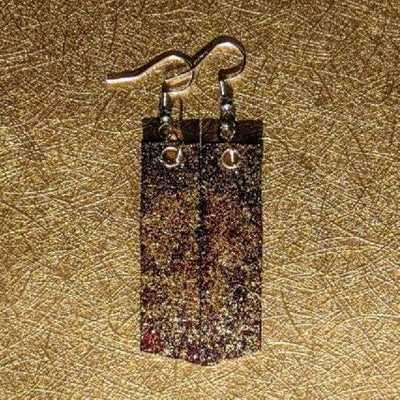 BACK OF CROSS EARRINGS | < Z-FIRE.COM > Back of Cross Earrings Stainless Steel Earwires Genuine Leather Hand Stamped  Hand-Dyed & Painted