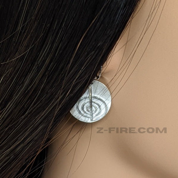 CHO-KU-REI FROSTED EARRINGS | <Z-FIRE.COM> .950 Sterling Silver Earrings .925 Sterling Silver Ear Wires About 3/4" Diameter  About 19 mm Diameter