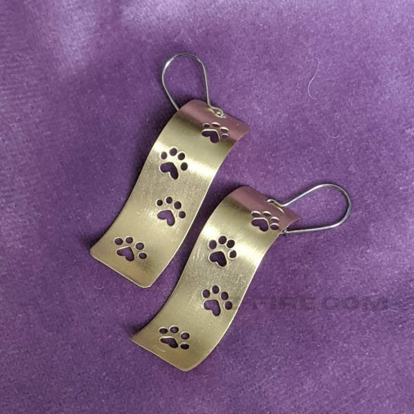 PITTER-PATTER EARRINGS | < Z-FIRE.COM > A fun gift for our animal lovers   Surgical Steel  Ear Wires Brass  