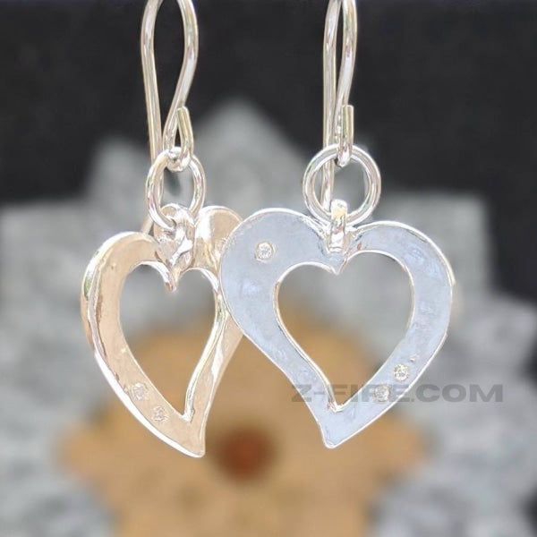 SIMPLE HEART CHAKRA EARRINGS | <Z-FIRE.COM> .925 Sterling Silver Kidney Wires 0.5 Inches Wide 1.5 cm Wide About 1 Inch Total Length 3 cm Total Length Free Astrological Report Free Standard Shipping Hassle Free Returns