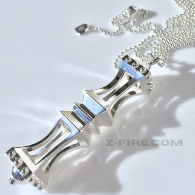 STERLING SILVER SCEPTER PENDANT | < Z-FIRE.COM > .925 Silver Pendant About 2.25 inches long 6cm Long 0.5" Diameter 1.5cm Wide With Or Without Chain Contact us for Different Choice of Precious Metal and Quote Free Astrological Report Free Domestic Standard Shipping Hassle Free Returns